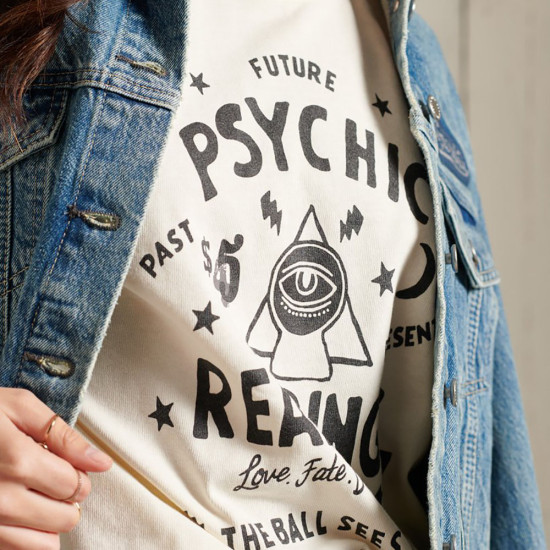 Superdry Γυναικεία κοντομάνικη μπλούζα Workwear Graphic Oversized T-Shirt